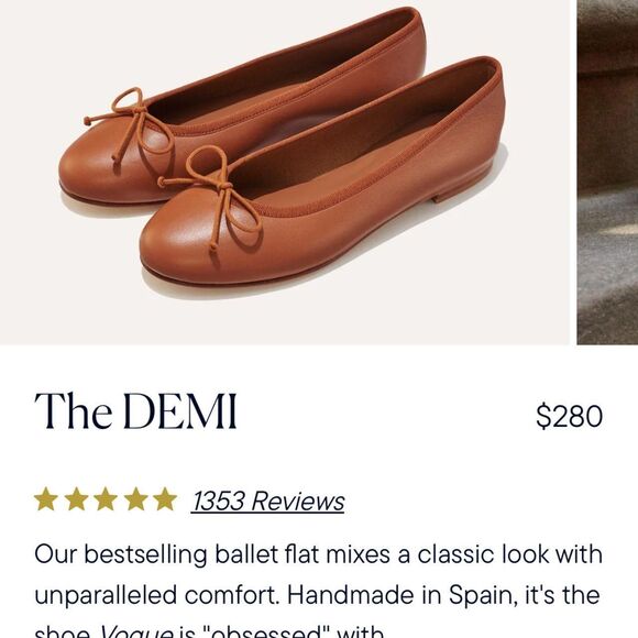 NEW Margaux The Demi Saddle Napa Brown Elegant Preppy Leather Ballerinas US 7 - Picture 2 of 8